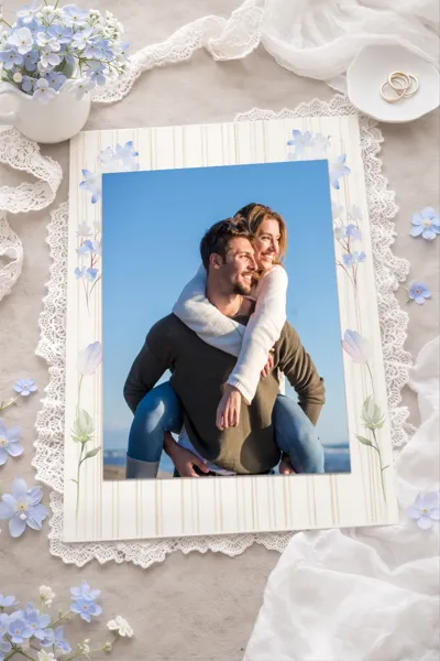 Kişiye Özel Zarif Sevgili Hediye Seti - Fotoğraf Baskı + Not Kartları