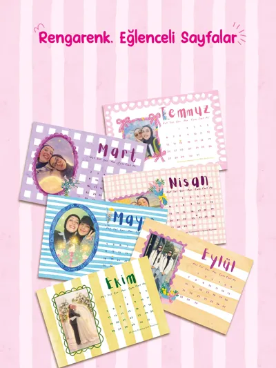 Kişiye Özel Arkadaşlık Takvimi - Fotoğraflı 12 Aylık Masa Takvimi