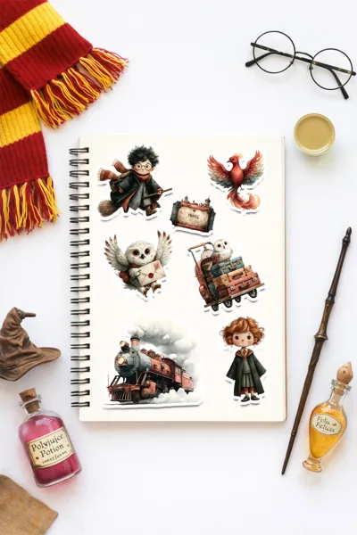 Harry Potter Mini Sticker Seti | Sihirli Dünya Temalı Sticker | Defter, Ajanda, Laptop Sticker Seti
