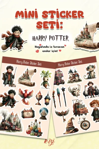Harry Potter Mini Sticker Seti | Sihirli Dünya Temalı Sticker | Defter, Ajanda, Laptop Sticker Seti