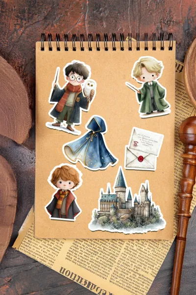 Harry Potter Temalı Mini Sticker Seti | Sevimli Karakter Stickerları | Defter, Ajanda, Laptop Süsü
