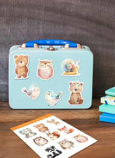 Sevimli Hayvanlar Mini Sticker Seti | Ayı, Tavşan, Kuş Figürlü Sticker | Ajanda & Çocuk Sticker