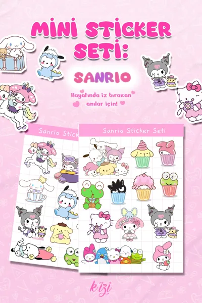 Sevimli Karakter Mini Sticker Seti | Kawaii Çizim, Pastel Sticker | Ajanda & Çocuk Sticker
