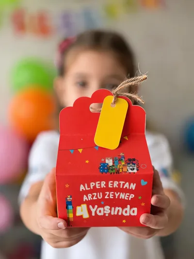 Numberblocks Temalı Kişiye Özel Hediye Kutusu | Doğum Günü Parti Kutusu