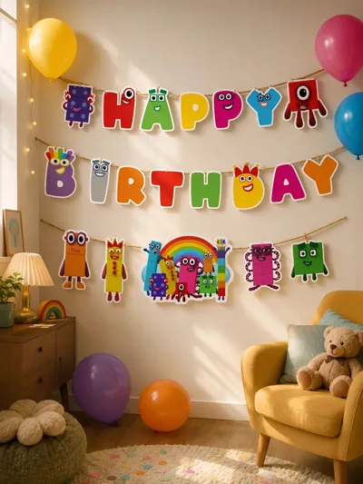 Kişiye Özel Numberblocks Temalı Doğum Günü Seti | Flama Pasta ve Muffin Süsü